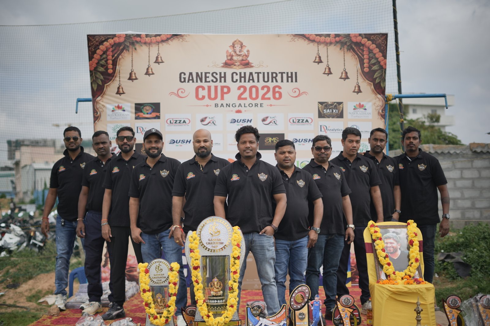 UYA group with the Ganesh Chaturthi Cup 2026 trophies
