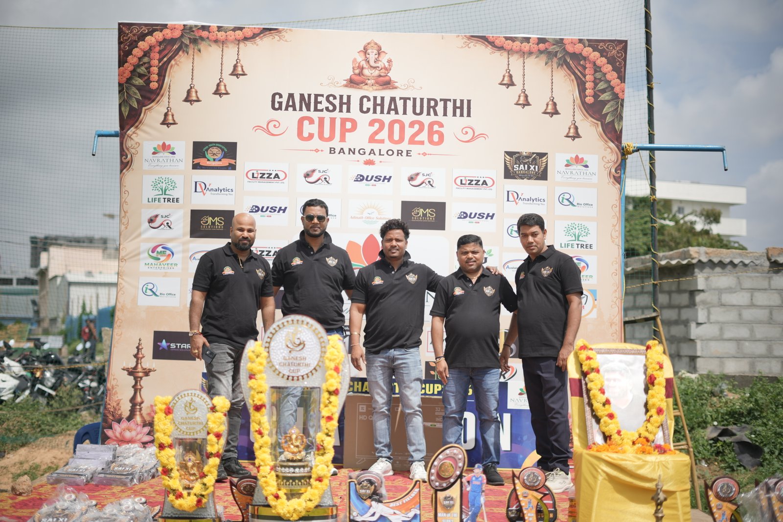 Community members at the tournament display