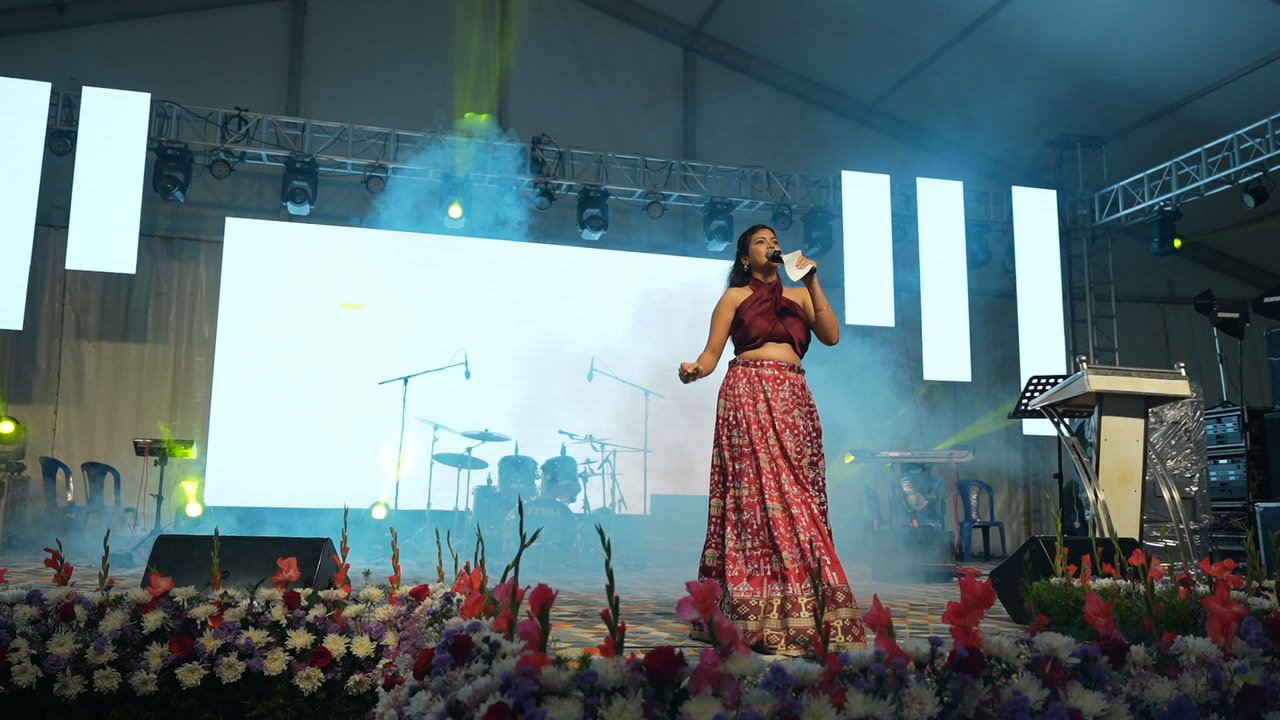 A singer on the Star Night stage