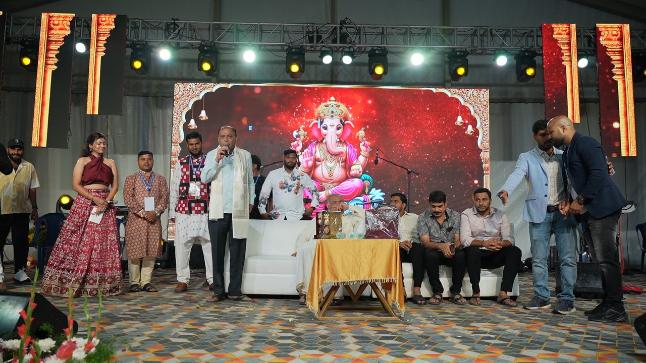 Community gathering on stage
