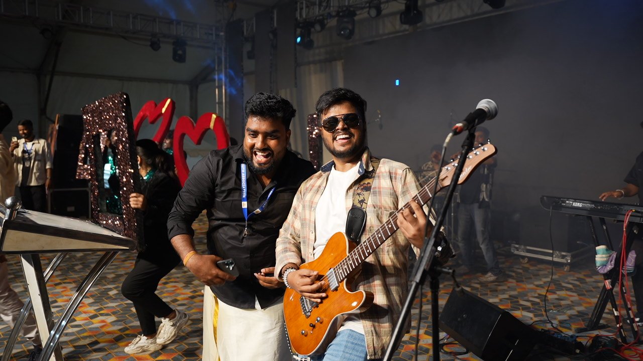A shared moment with a guitarist