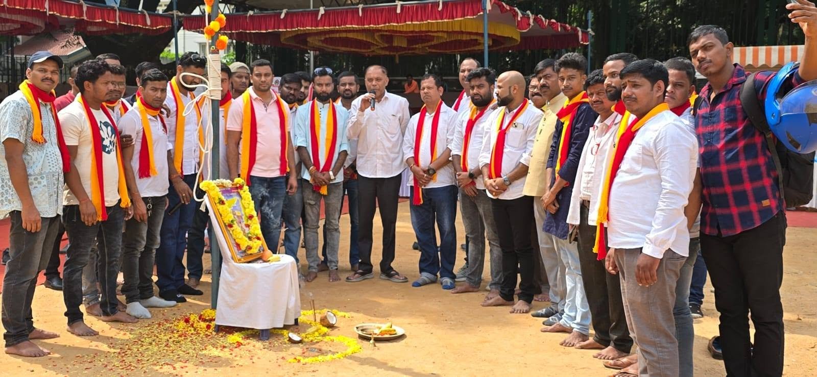 Community gathering at the blood donation camp