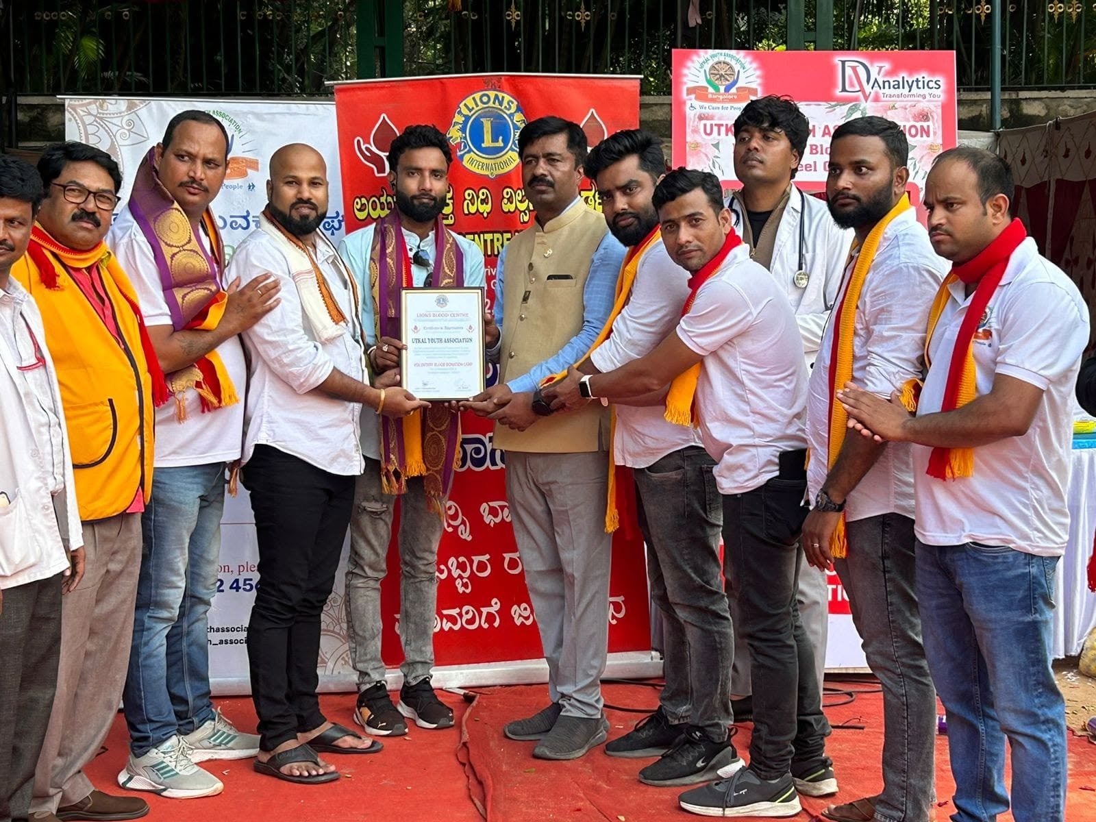 Recognition of UYA at the blood donation camp