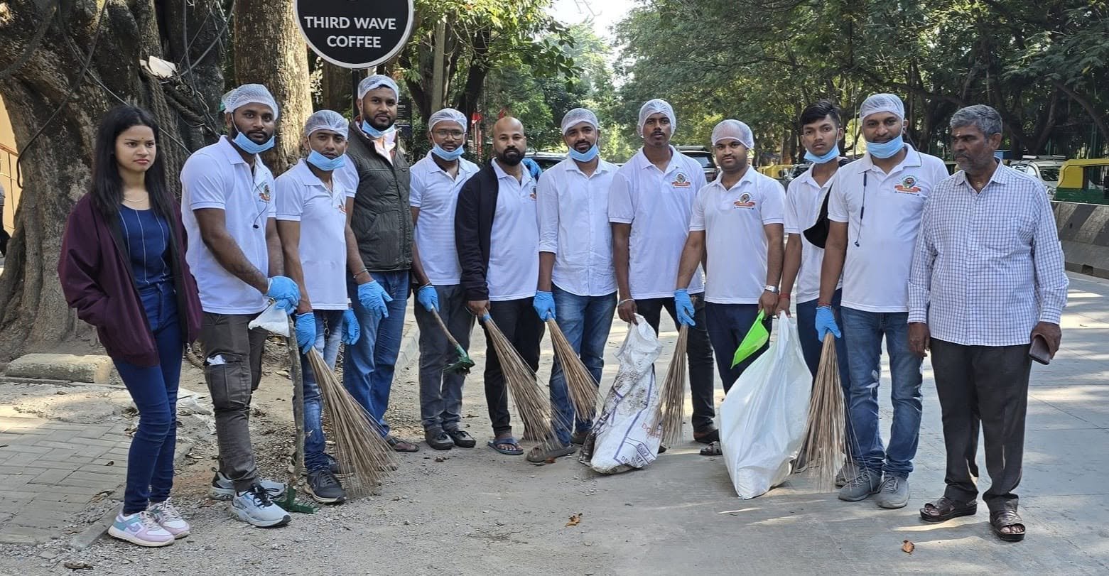 Volunteers equipped for a neighbourhood cleanup